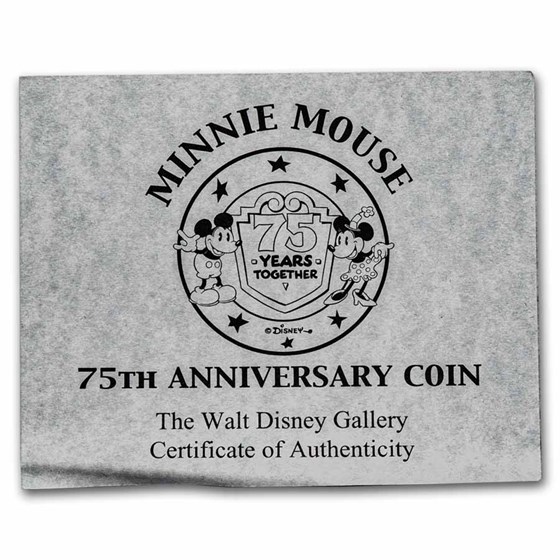 1 oz Silver Round - 2003 Minnie Mouse 75th Ann (Box &amp; COA)