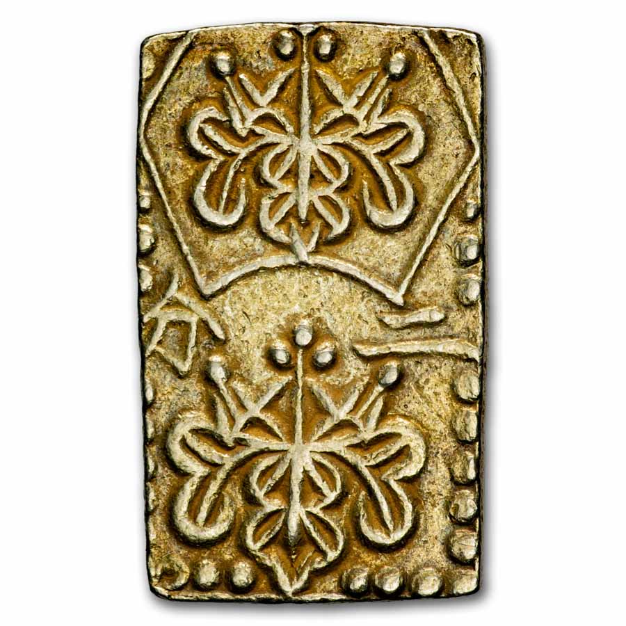 1860-1869 Japan 2 Shu Gold/Silver Rectangular BU