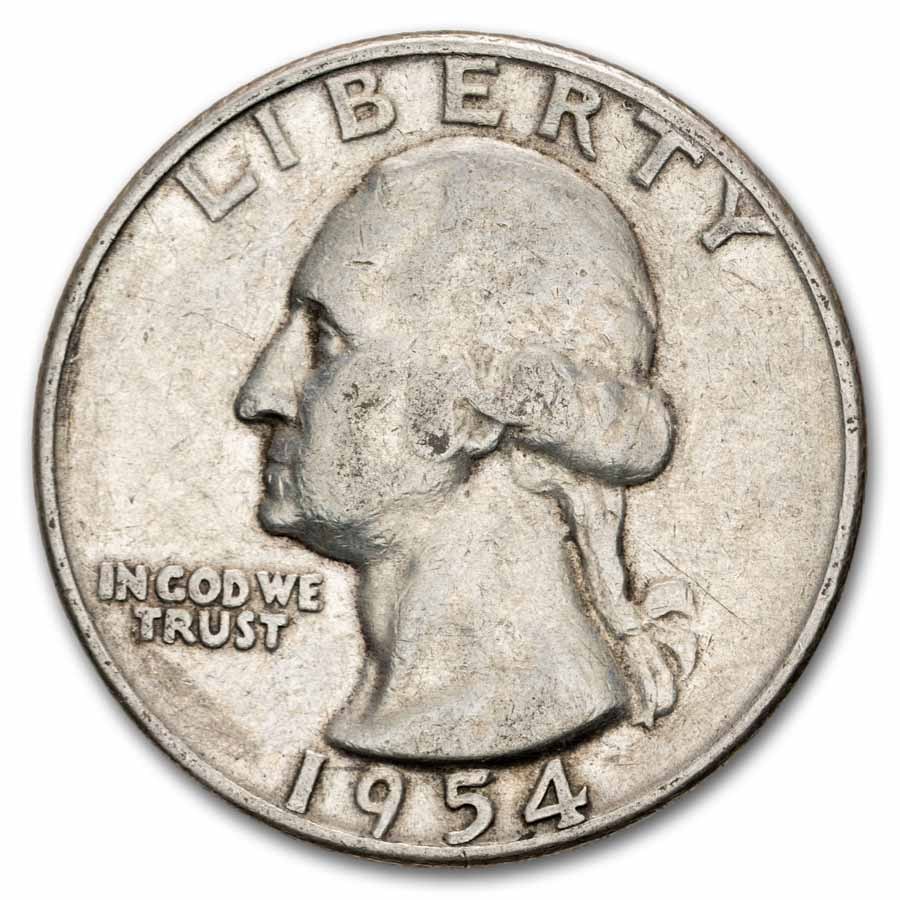 1954 Washington Quarter 40-Coin Roll Avg Circ