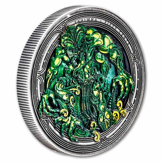 2026 New Zealand 2 oz Silver Colorized Dwelling Taniwha: Forest