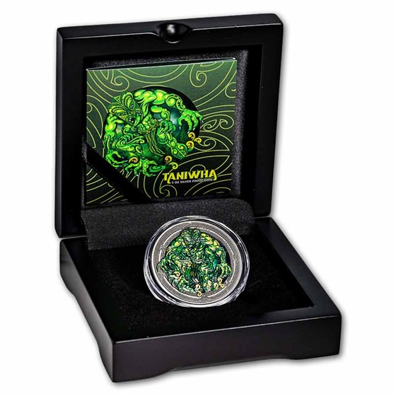 2026 New Zealand 2 oz Silver Colorized Dwelling Taniwha: Forest