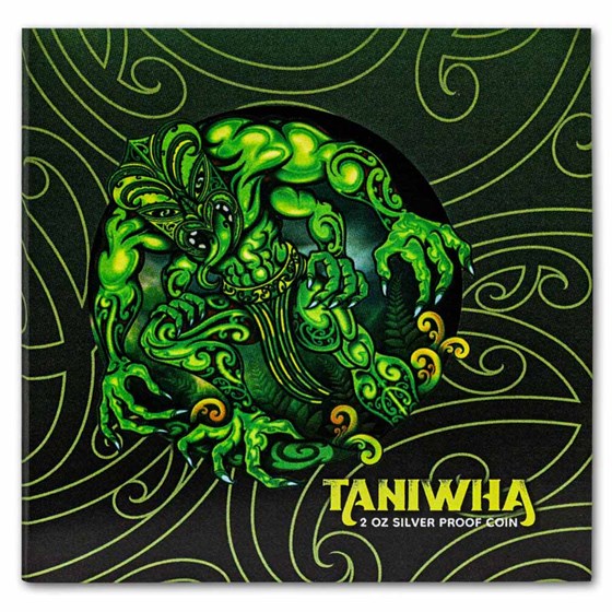 2026 New Zealand 2 oz Silver Colorized Dwelling Taniwha: Forest