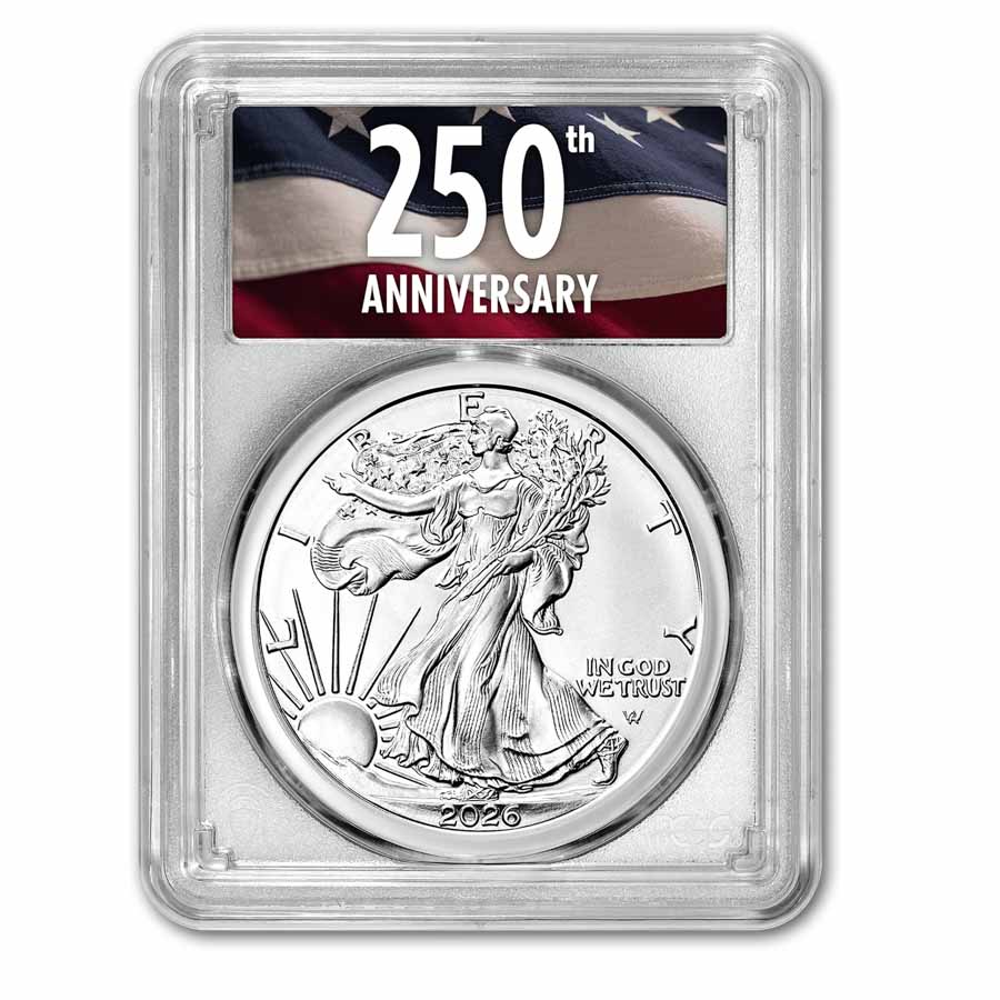 2026 American Silver Eagle MS-70 PCGS (FDI, 250th Anniversary) 2026 American Silver Eagle MS-70 PCGS (FDI, 250th Anniversary)
