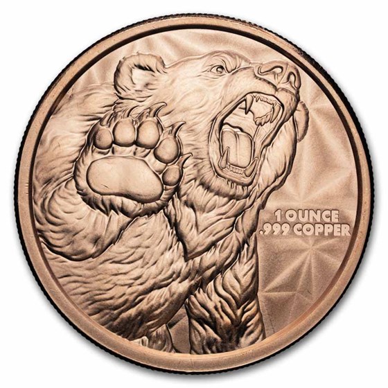 1 oz Copper Round - Bull &amp; Bear