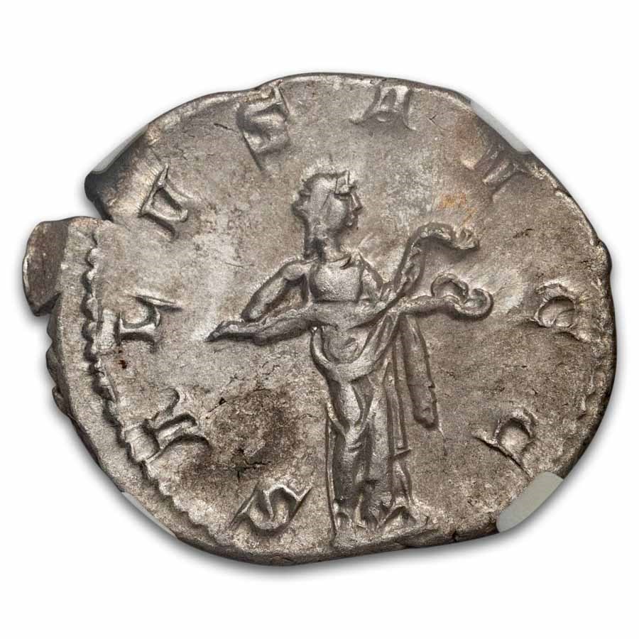 Roman Empire AR Double Denarius Volusian (251-253 AD) AU NGC