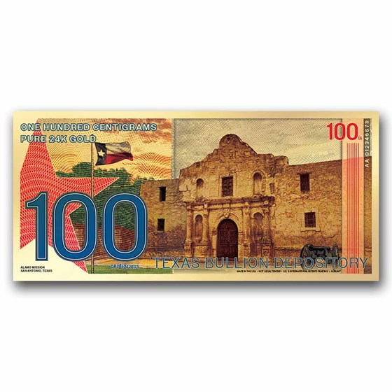 2025 100 Centigram Gold Aurum Texas: The Alamo