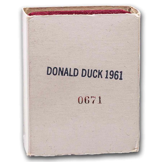 1990 1 oz Silver - Donald Duck - Professor of Fun w/Box &amp; COA