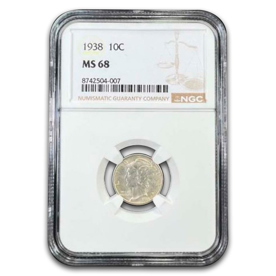 1938 Mercury Dime MS-68 NGC