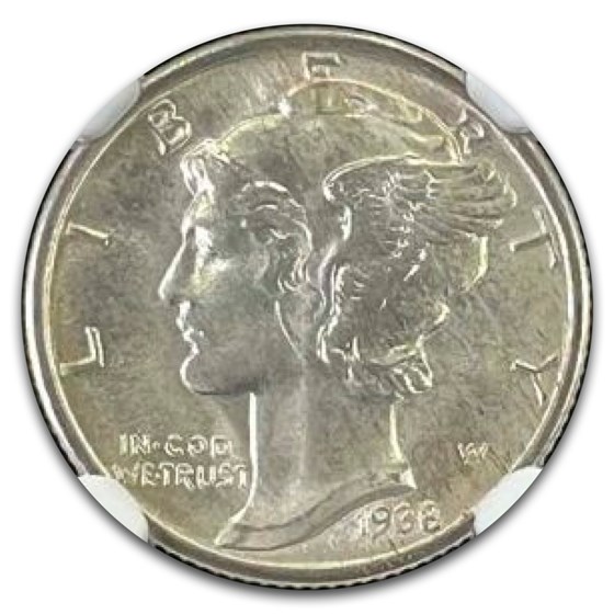 1938 Mercury Dime MS-68 NGC