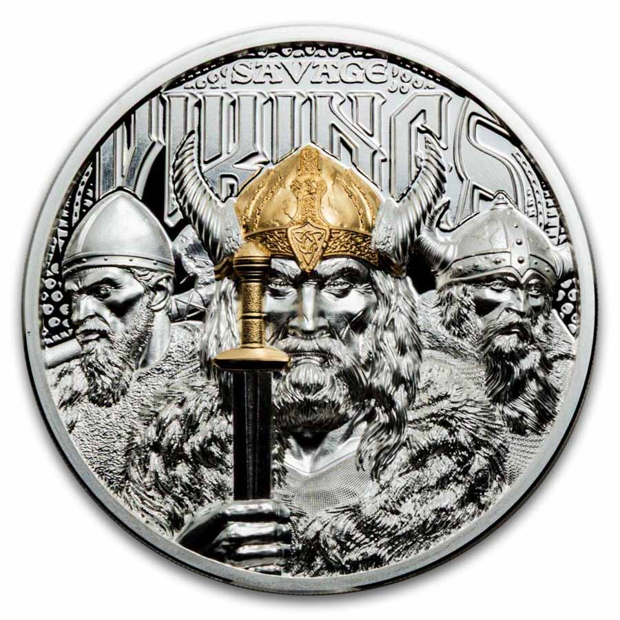 2026 Cook Islands 3 oz Silver Savage Vikings Proof (w/ Box & COA)