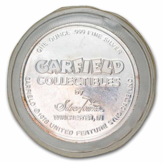 1990 1 oz Silver Proof Round - Garfield (SilverTowne)