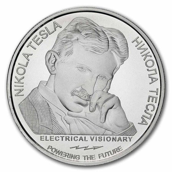 2026 Serbia 1 oz Silver 100 Dinar Tesla: Energy Medicine
