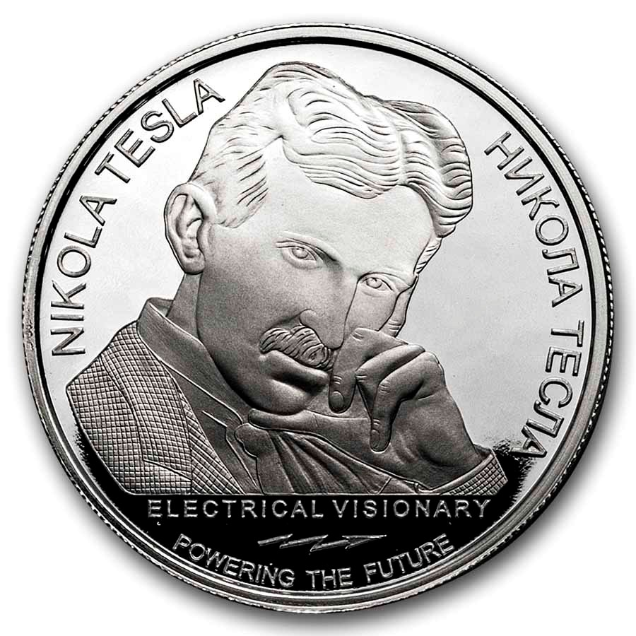 2026 Serbia 1 oz Proof Silver Tesla: Energy Medicine