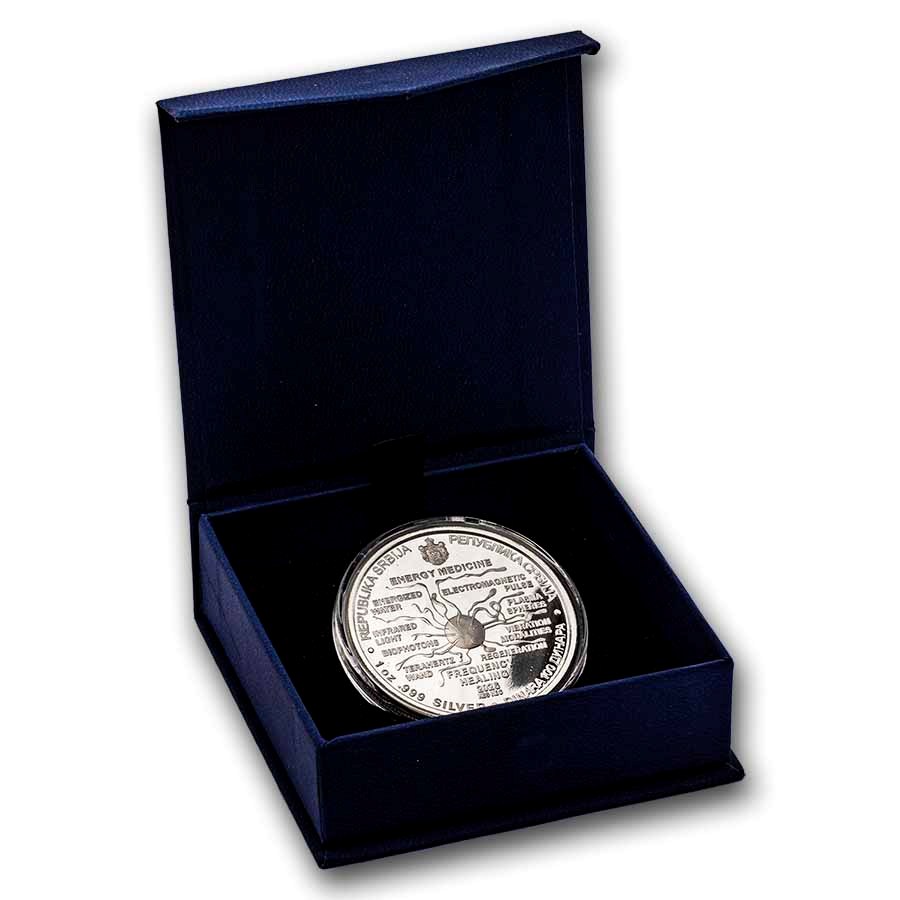 2026 Serbia 1 oz Proof Silver Tesla: Energy Medicine