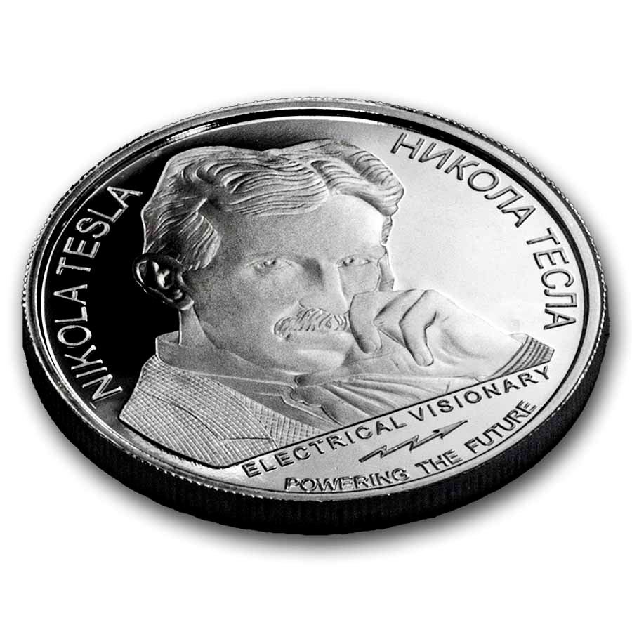 2026 Serbia 1 oz Proof Silver Tesla: Energy Medicine
