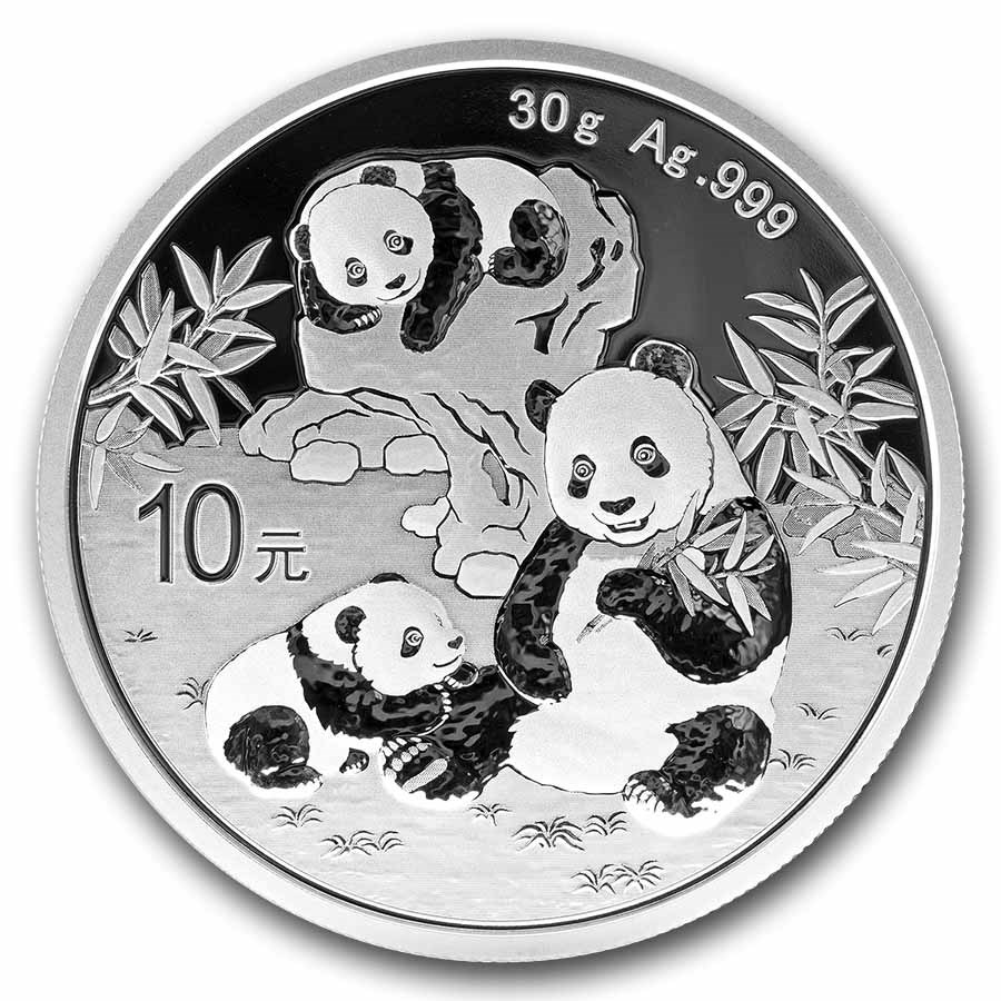 2026 30 gram Silver Panda Pendant (Plain Front - ScrewTop Bezel)