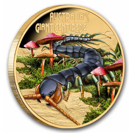 2026 Niue 1 oz Gold AUS Giant Centipede Deadly &amp; Dangerous PF
