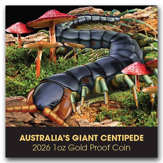 2026 Niue 1 oz Gold AUS Giant Centipede Deadly &amp; Dangerous PF