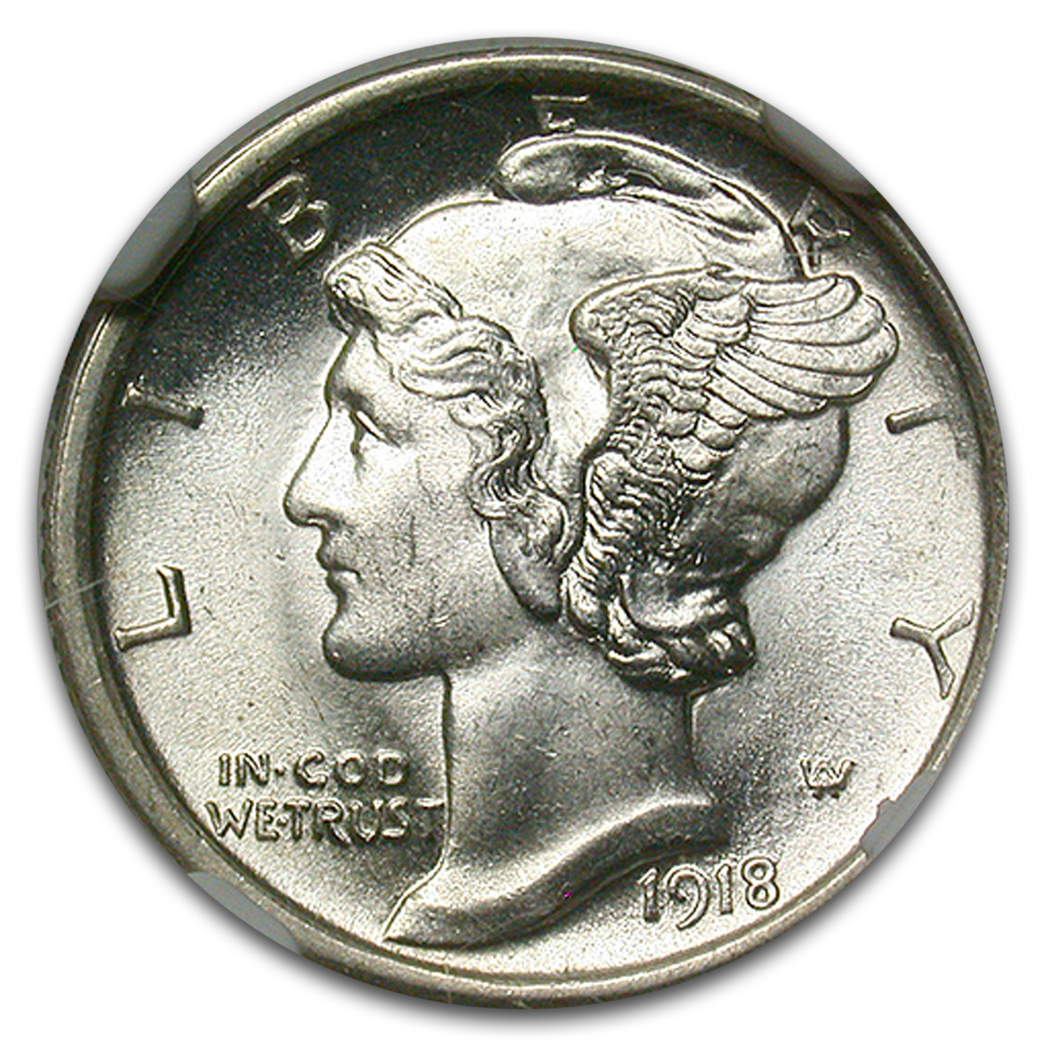 1918-S Mercury Dime MS-65 NGC (FB)