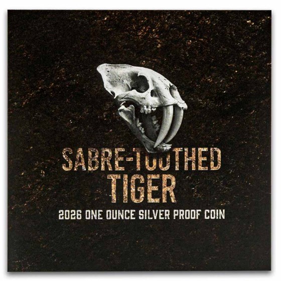 2026 Niue 1 oz Silver Colorized Sabre-Toothed Tiger Proof
