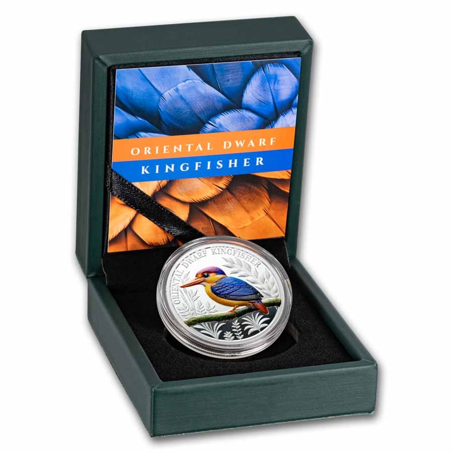 2025 Ascension Island 1 oz Silver Oriental Dwarf Kingfisher