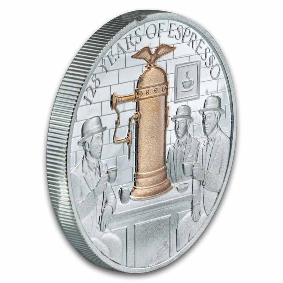 2026 Pitcairn Islands 2 oz Silver 125 Years of Espresso Proof