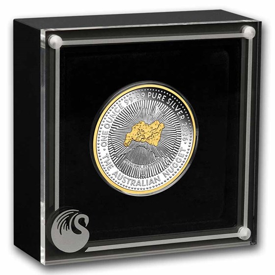 2026 AUS 1 oz Silver Gilded 40th Ann. Gold Nugget Proof