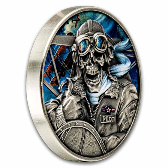 2026 Republic of Ghana 1 Oz Silver Antique Memento Mori: Pilot