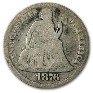 1876 Liberty Seated Dime Good