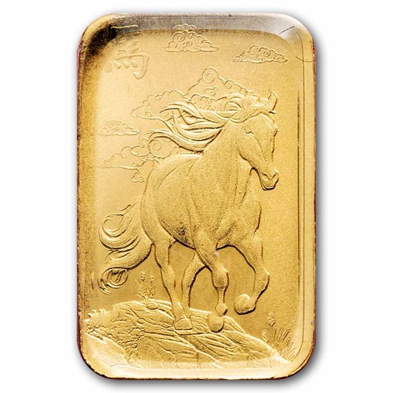 1 gram Gold Bar - PAMP Suisse Lunar Horse Multigram+25 (In Assay)