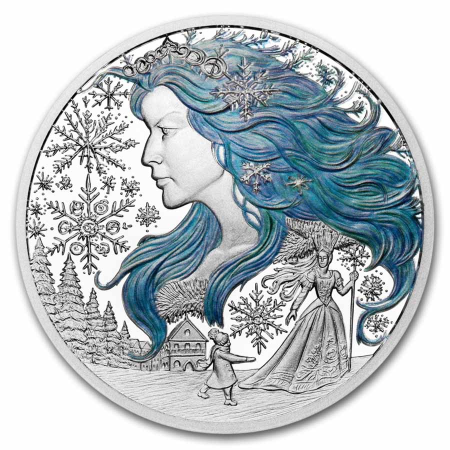 2025 Niue Ag Proof Colorized H.C. Andersen: The Snow Queen