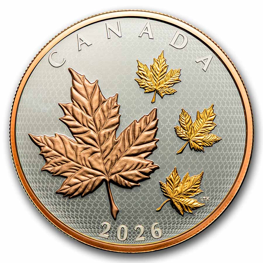 2026 Canada 5 oz Silver Maple Leaves in Motion (Box/COA)