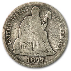 1877 Liberty Seated Dime VG
