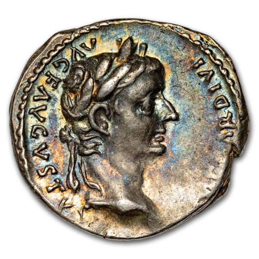 Roman AR Denarius Tiberius (14-37 AD) Ch XF (Beautifully Toned)
