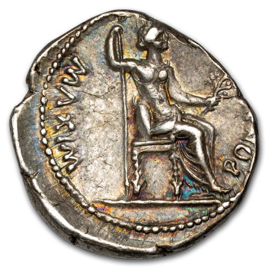 Roman AR Denarius Tiberius (14-37 AD) Ch XF (Beautifully Toned)