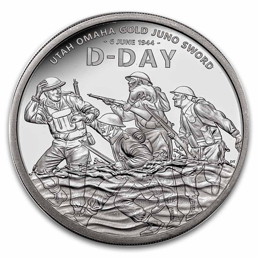 2024 GB 1 oz Silver £2 Proof 80th Anniversary D-Day (Spotted)