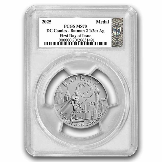 (2025) 2.5 oz Silver Comic Art Batman Medal MS-70 PCGS