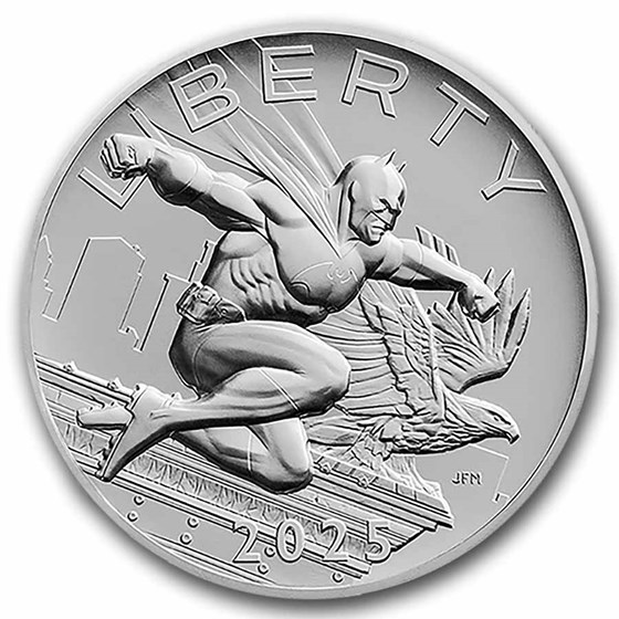 2025 2.5 oz Silver Comic Art Batman Medal MS-70 NGC