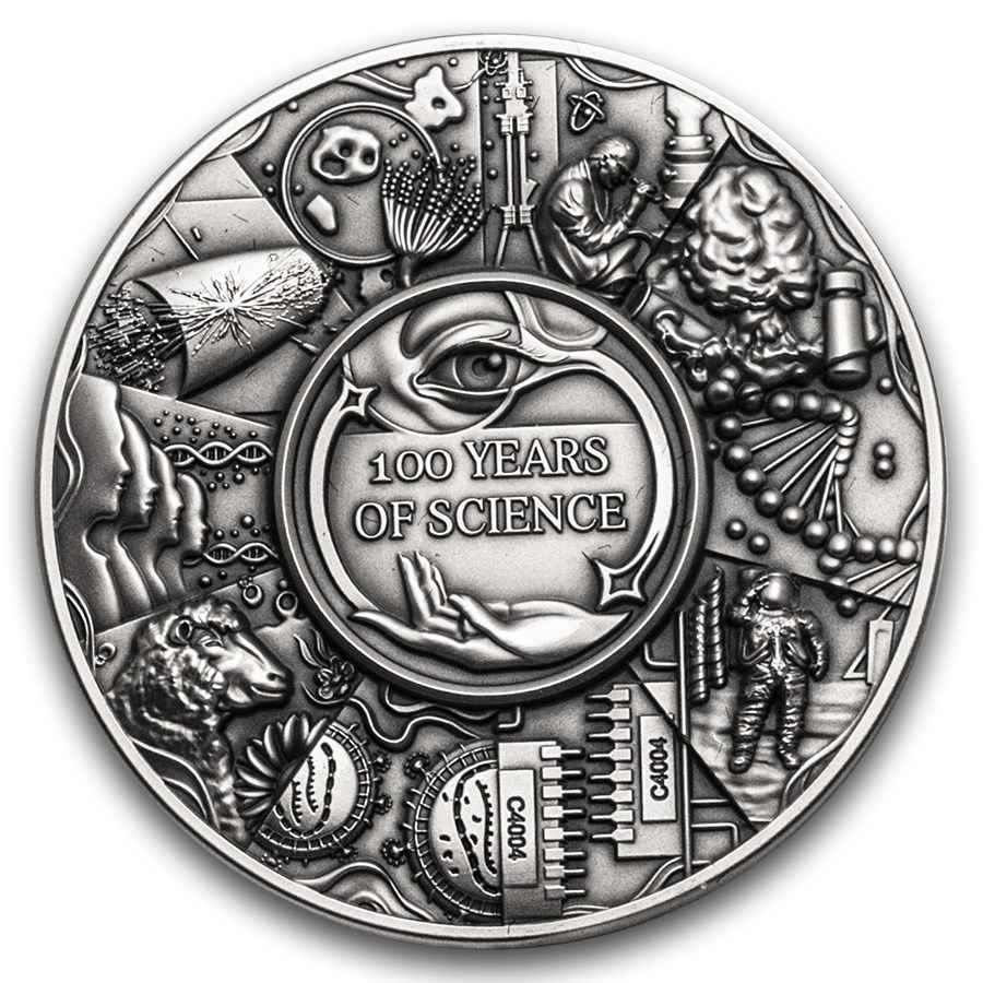 2026 Niue 2 oz Silver 100 Years of Science (w/ Box & COA)
