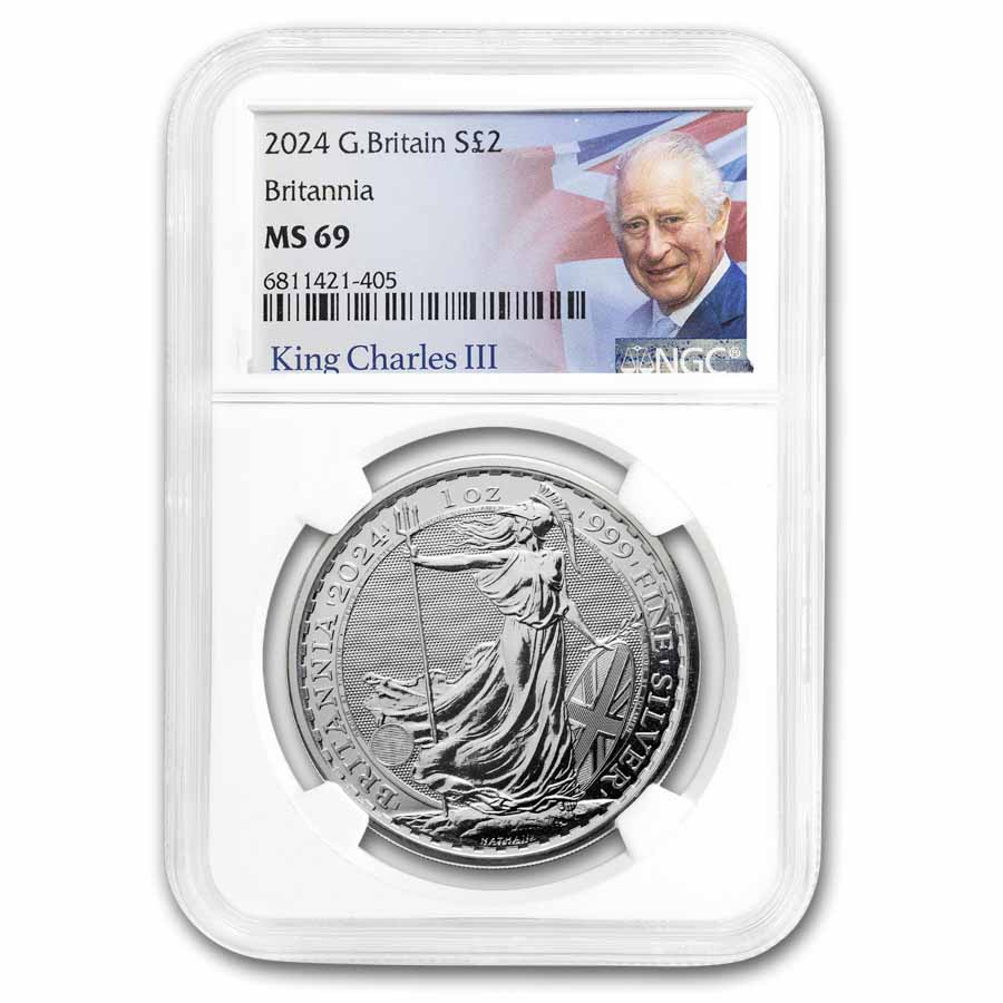 2024 Great Britain 1 oz Silver Britannia MS-69 NGC (King Label)
