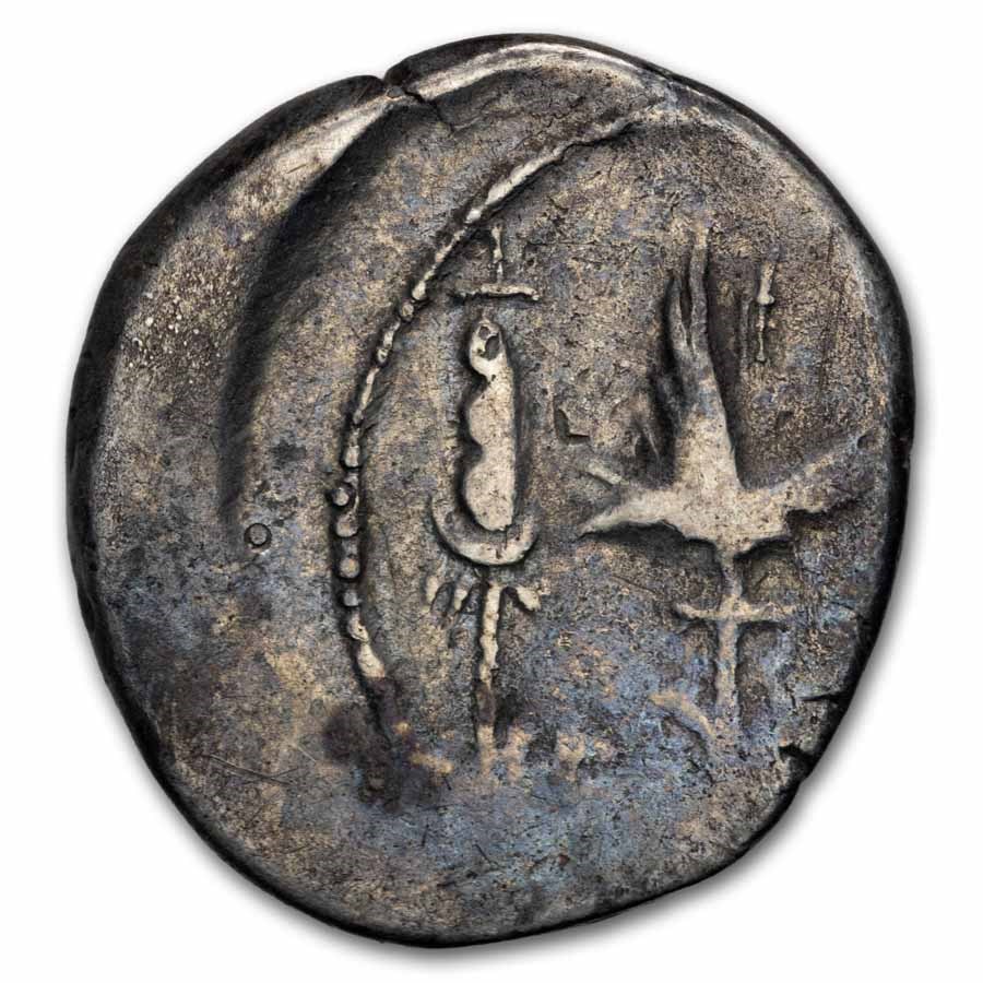 Roman Imperatorial AR Legionary Denarius Marc Antony (30 BC) VF