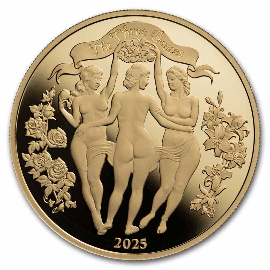 2025 Cameroon 1 oz Silver The Three Graces Golden Edition