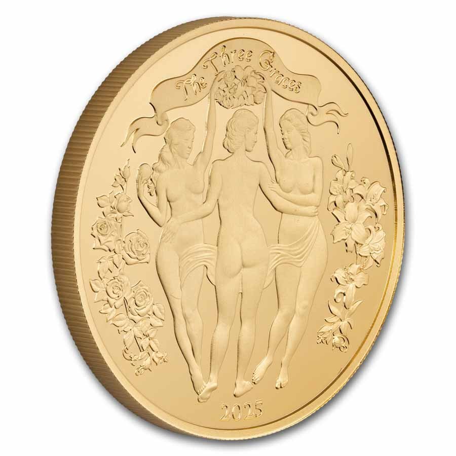 2025 Cameroon 1 oz Silver The Three Graces Golden Edition