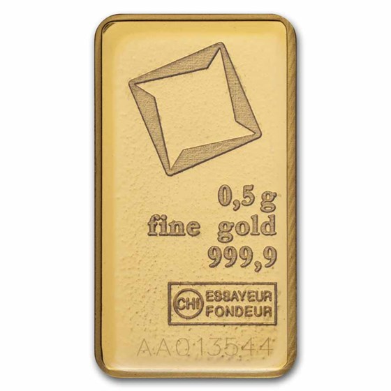 1/2 gram Gold Bar - Valcambi (In Assay)