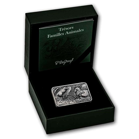 2026 Benin 1 oz Silver Antique P. De Greef Eagle Family