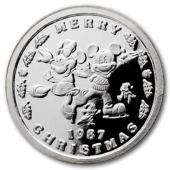 1 oz Silver Round - 1987 Mickey's Holiday Treasures (PR-69 PCGS)