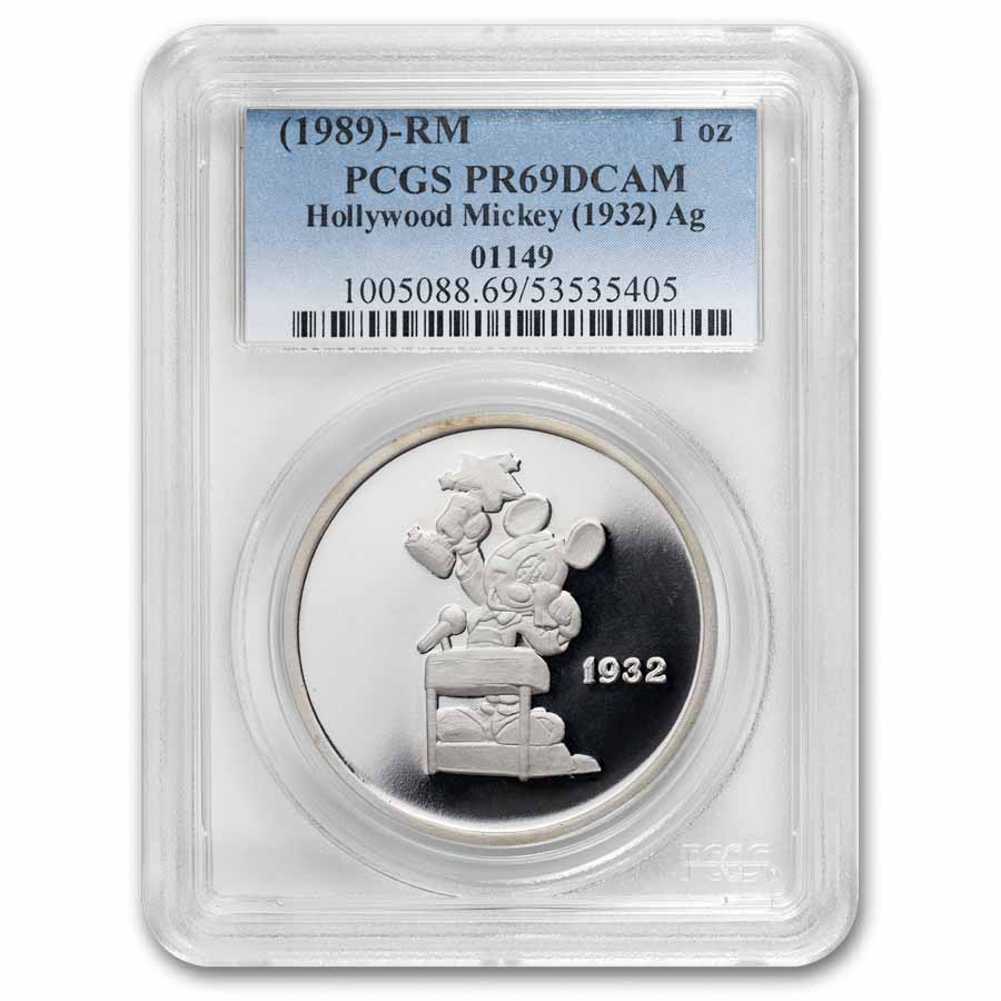 1 oz Silver Round - Hollywood Mickey (Award Mickey, PR-69 PCGS)