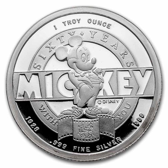 1988 1 oz Silver Disney's Mickey International Icon PR-69 PCGS