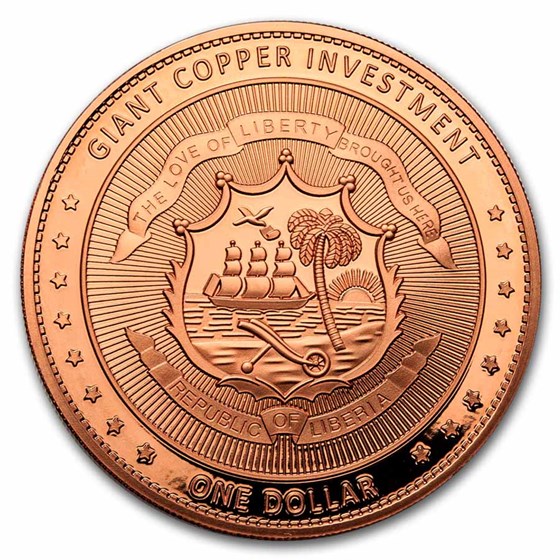 2026 Liberia 5 oz Copper American Eagle (w/ Box &amp; COA)