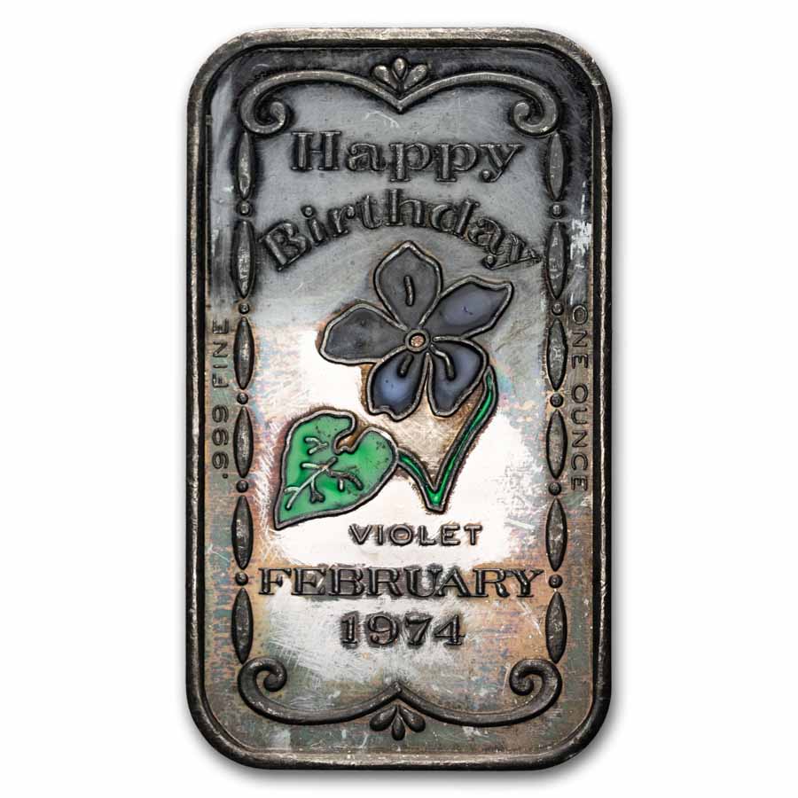 1 oz Silver Art Bar - Ceeco Enamel (Random Motif, Scruffy)